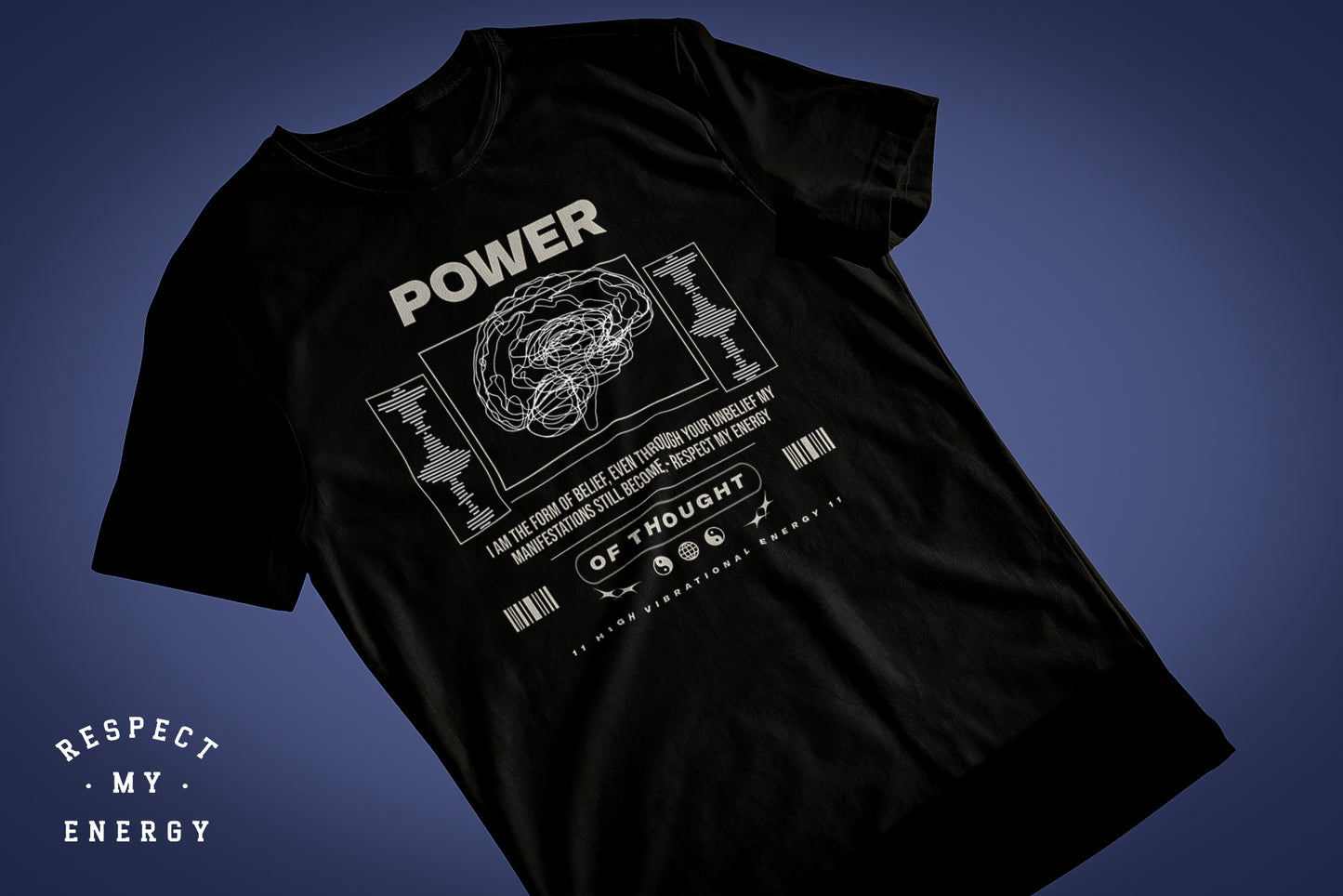 "Power of thought" short sleeved unisex t-shirts