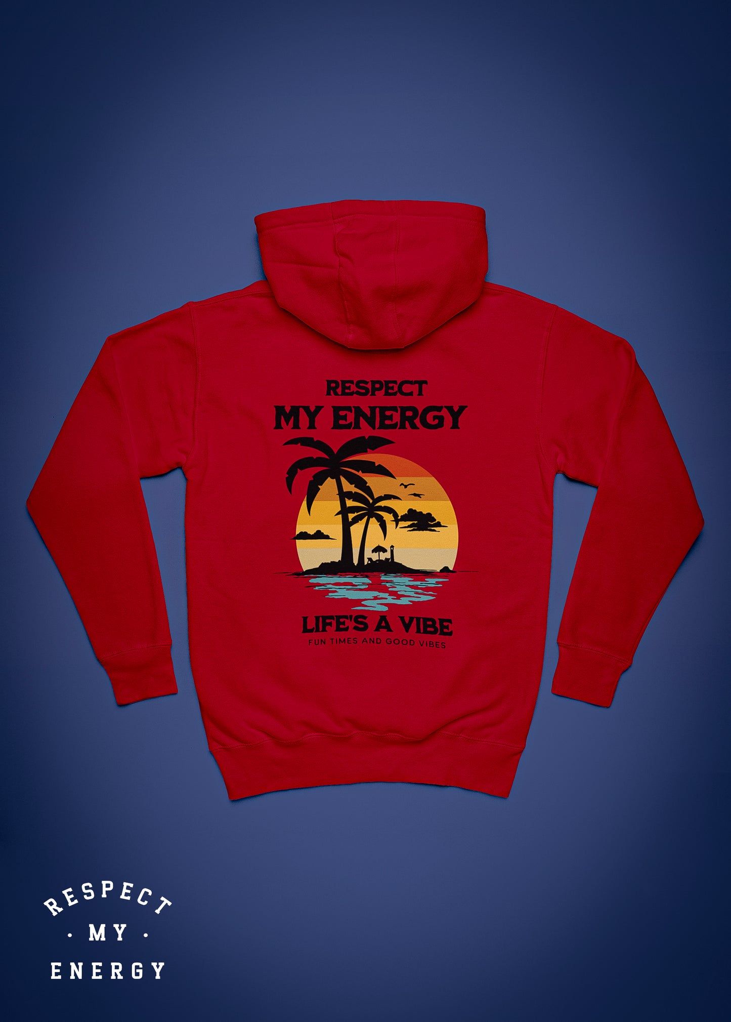 "life's a vibe on the beach" hoodie long sleeve unisex style