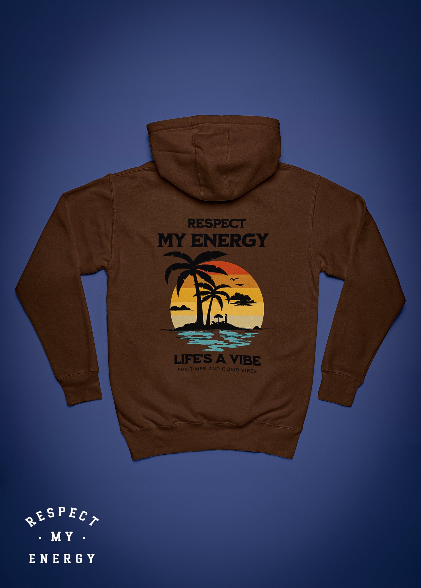 "life's a vibe on the beach" hoodie long sleeve unisex style