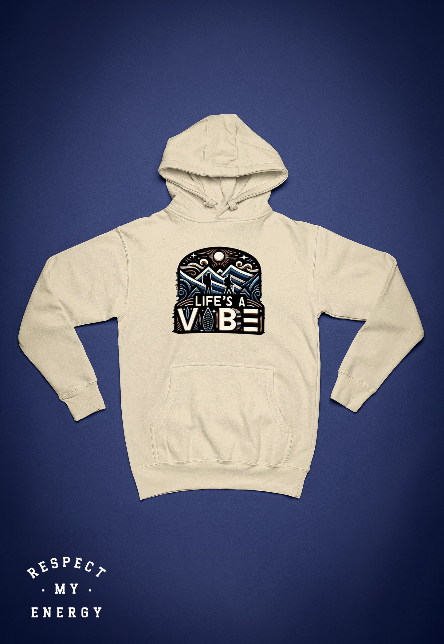 "Vibe in nature" unisex style hooded sweatshirt