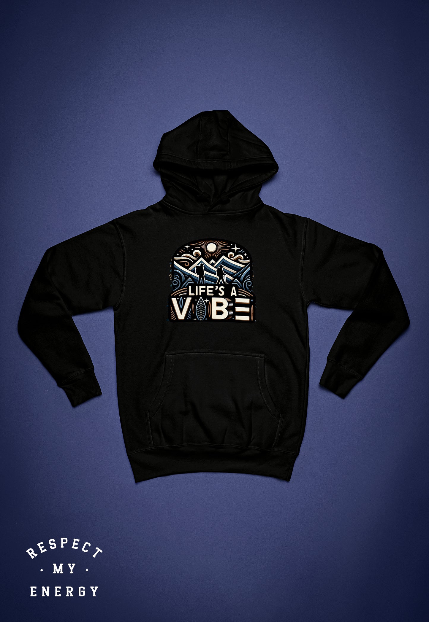 "Vibe in nature" unisex style hooded sweatshirt