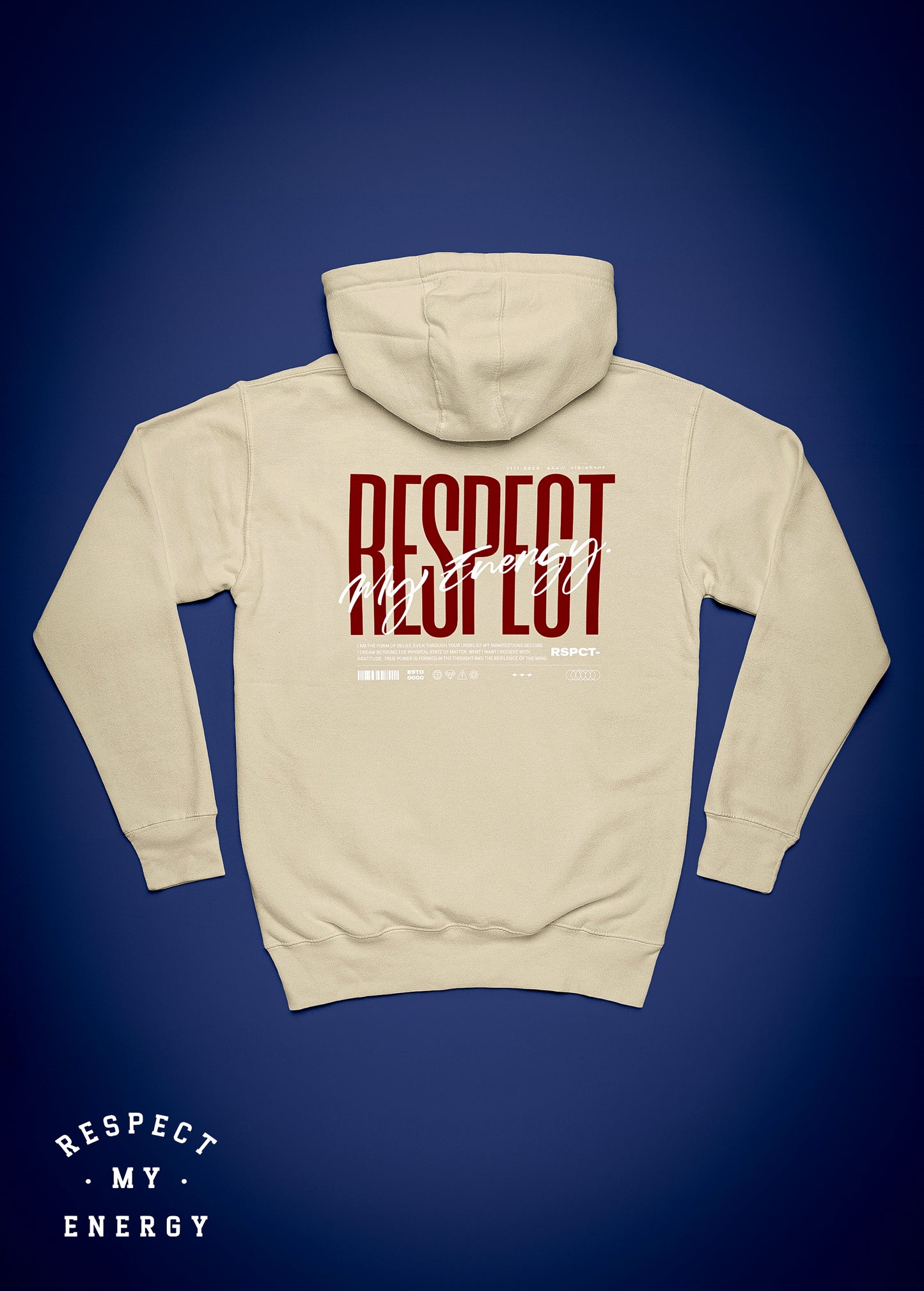 "RESPECT handwriting" unisex hoodie long sleeve